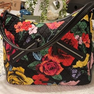 Vera Bradley Vivian Hobo Bag 10x18 Floral Boho Shabby Chic